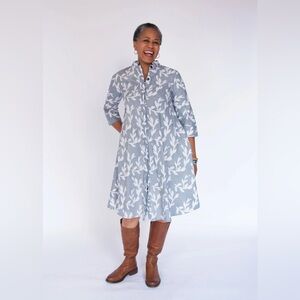 NWT Zuri 100% cotton Midi dress XL  “Sprouted”